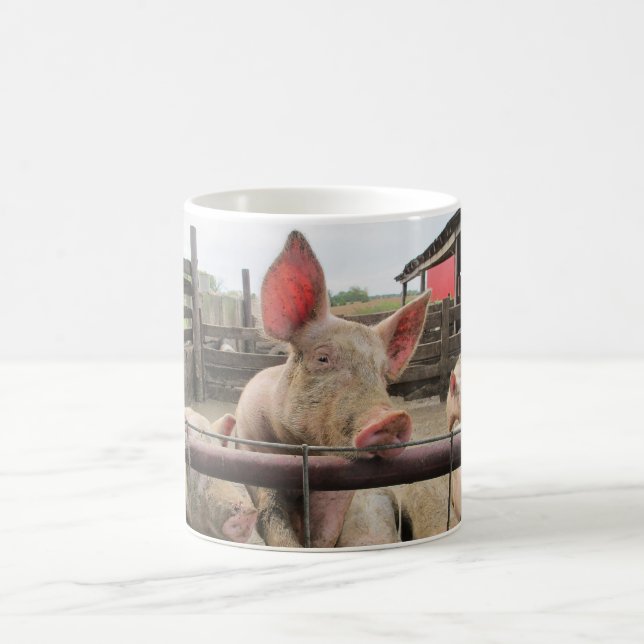 Schwein-Gruß Kaffeetasse (Mittel)