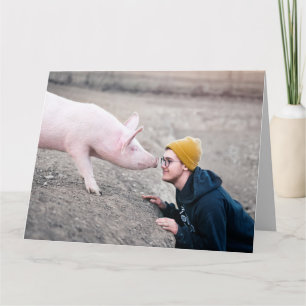 SCHWEIN HALLO UMARMUNGEN KÜSSE GRUSS KARTEN