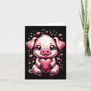 Schwein HerzValentinstag Niedlich Valentin Karte
