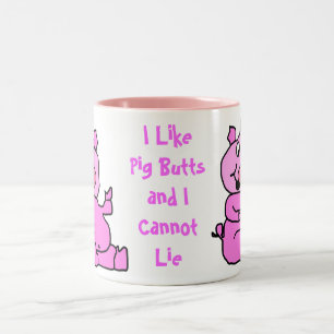 "Schwein-Hintern-" rosa Zweifarbige Tasse