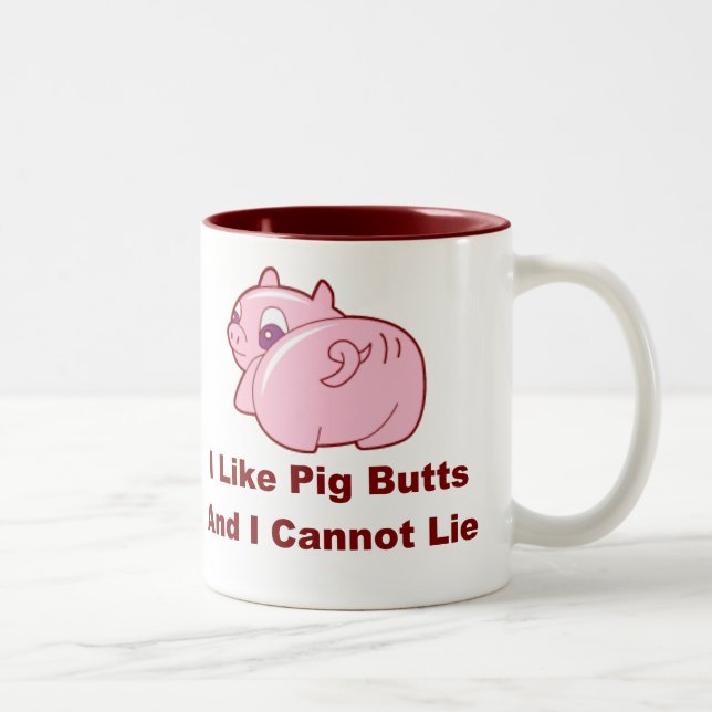 Schwein-Hintern Zweifarbige Tasse (Rechts)