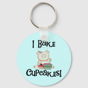 Schwein I backen Kuchen-T-Shirts und Geschenke Schlüsselanhänger
