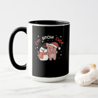 Schwein ich bin Schnee Niedlich Snowman Snow Pun