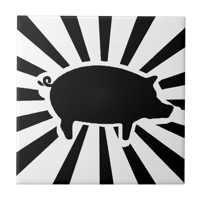 SCHWEIN ICH - Strahlen des Schweins Fliese (Vorderseite)