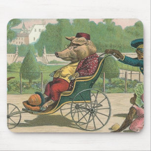 "Schwein im Rollstuhl" Vintage Mousepad