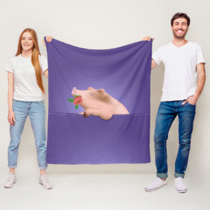 Schwein in der Tasche Fleecedecke