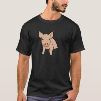 Schwein in der Tasche Funny Pig Kids Pocket Schwei T-Shirt