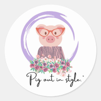 SCHWEIN IN STYLE PIG QUOTE RUNDER AUFKLEBER
