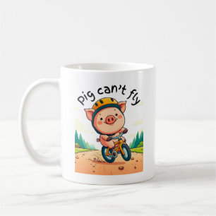 Schwein kann nicht fliegen. L Pink BG Kaffeetasse