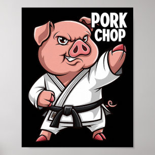 Schwein Karate Schweinekotelett Lustiges Schwein P Poster