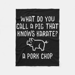 Schwein kennt Karate Schweinekotelett Lustiger Sch Fleecedecke