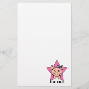 Schwein-Mädchen Briefpapier