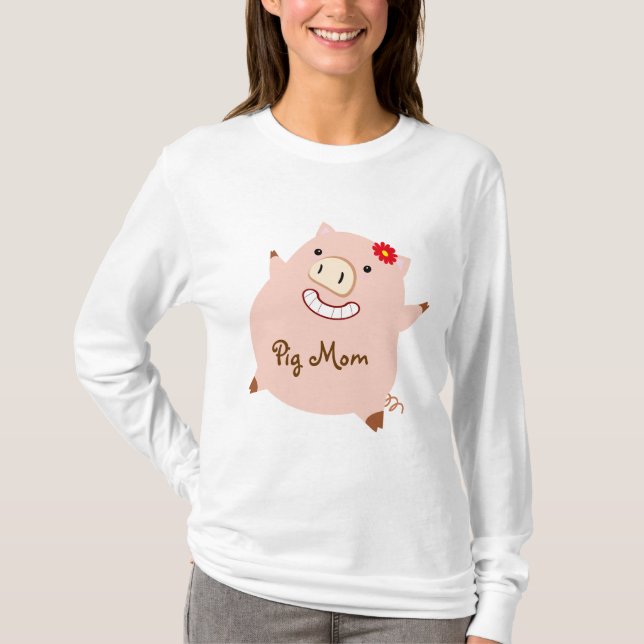 Schwein-Mama (hübsche piggy) T-Shirt (Vorderseite)