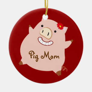 Schwein-Mama (hübsches Schwein) Keramikornament