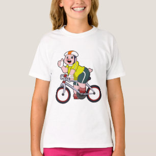 Schwein mit Fahrrad und Helm T-Shirt