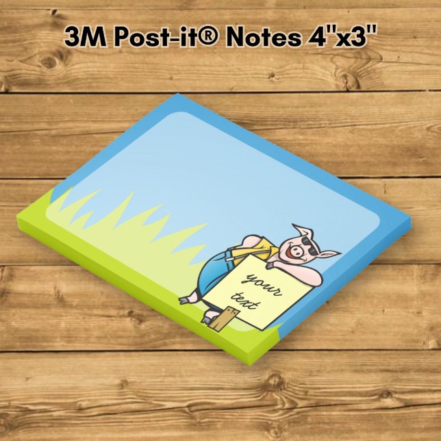 Schwein mit Zeichen Post-it Klebezettel (Von Creator hochgeladen)