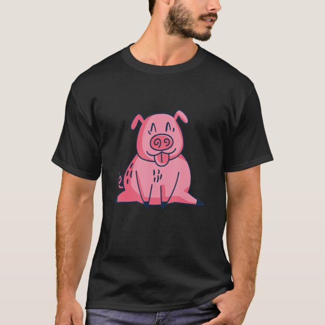 Schwein Niedlich T-Shirt (Vorderseite)