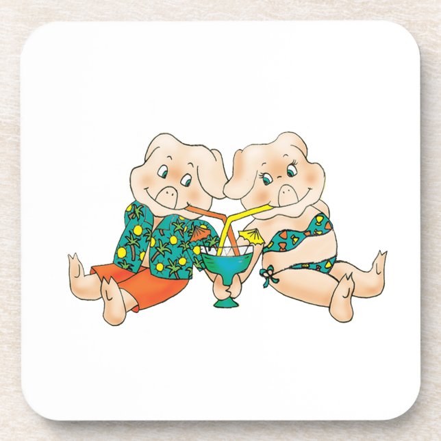 Schwein-Paradies Getränkeuntersetzer (Vorderseite)