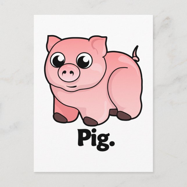Schwein. Postkarte (Vorderseite)