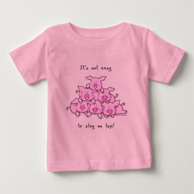 Schwein-Pyramide-Baby/Kinderlustiger T - Shirt (Vorderseite)