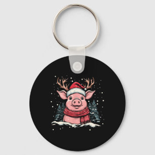 Schwein Rentier Weihnachtsmann Hut Weihnachten Xma Schlüsselanhänger