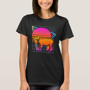 Schwein Retro 80er Stil Vintage Farm Tier T-Shirt