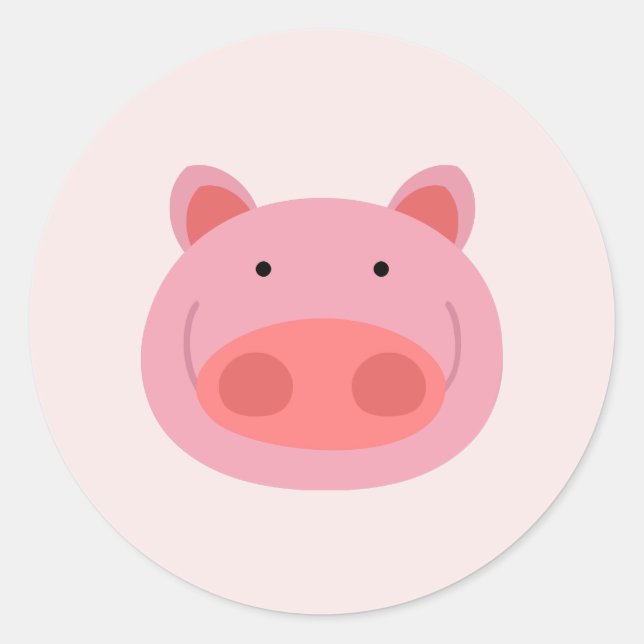 Schwein Runder Aufkleber (Vorderseite)
