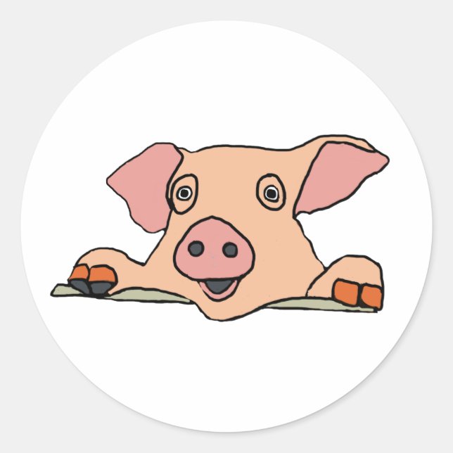 Schwein Runder Aufkleber (Vorderseite)