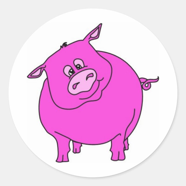 Schwein Runder Aufkleber (Vorderseite)
