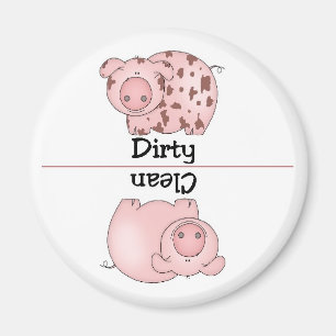 Schwein-sauberer schmutziger Spülmaschinen-Magnet Magnet