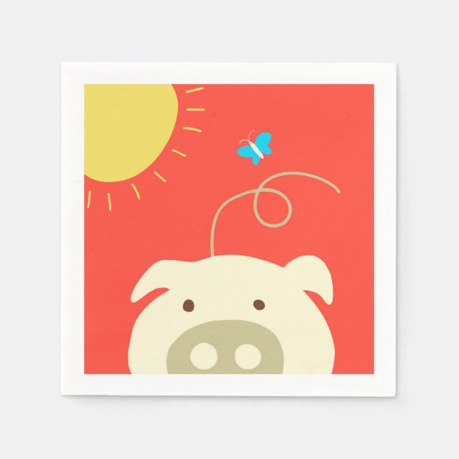 Schwein Serviette (Vorderseite)