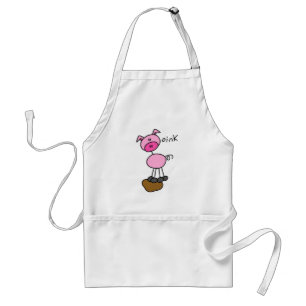 Schwein-Stick-Figur-T-Shirts und Geschenke Schürze
