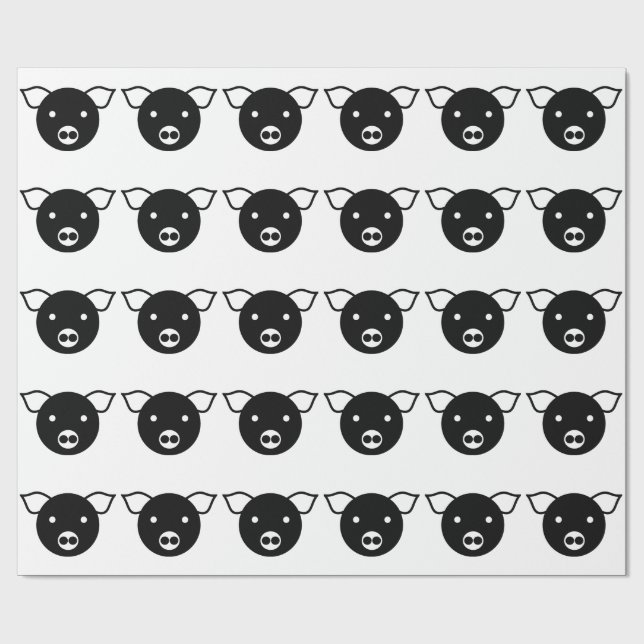 SCHWEIN (STILVOLLES SCHWARZWEISS) Packpapier (Flach)