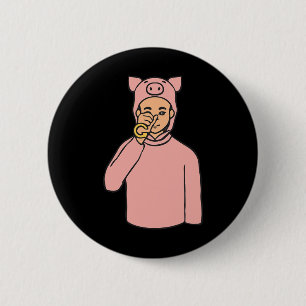 Schwein Tier ASL Handgesture Deaf Hörverlust Awar Button