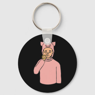 Schwein Tier ASL Handgesture Deaf Hörverlust Awar Schlüsselanhänger