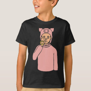 Schwein Tier ASL Handgesture Deaf Hörverlust Awar T-Shirt