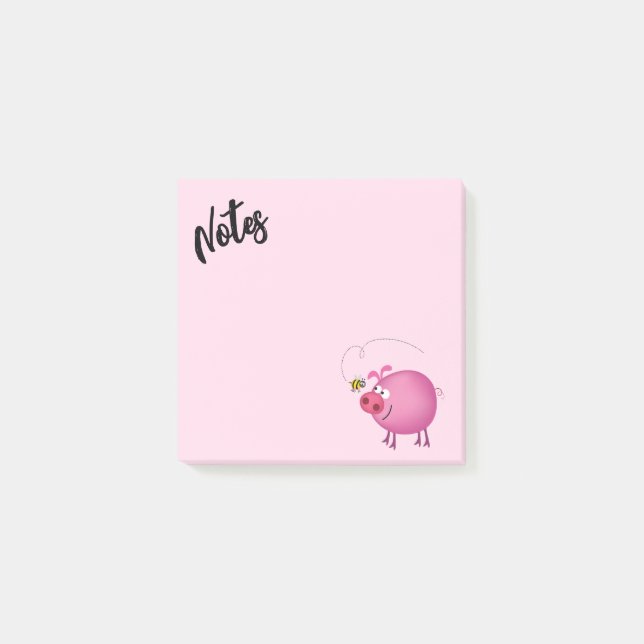 Schwein und Bienenfreunde Post-it Klebezettel (Vorderseite)