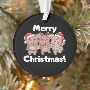 Schwein Weihnachten Niedliche Schweine Frohe Weihn Ornament