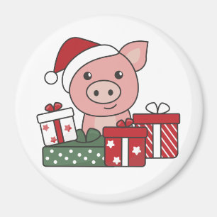 Schwein Weihnachtsgeschenk Wintertiere Schweine Magnet