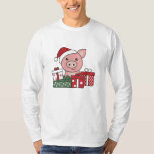 Schwein Weihnachtsgeschenk Wintertiere Schweine T-Shirt
