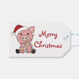Schwein Weihnachtsschnee Wintertiere Schweine Truc Geschenkanhänger