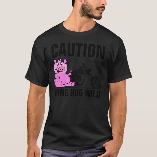 SCHWEIN WILDE Radfahrer-T - Shirts, Motorrad T-Shirt (Vorderseite)