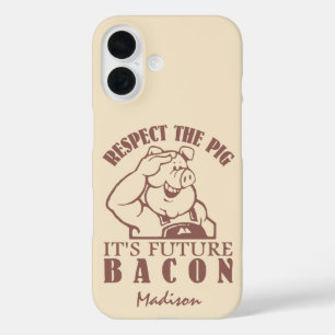 SCHWEIN ZU BACON individuelle Name- und Farbtelefo iPhone 16 Hülle
