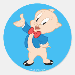 Schweinchen Dick   Klassische Pose Runder Aufkleber