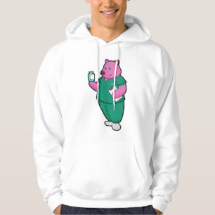 Schweine als Krankenschwester mit Arzneimittel Hoodie