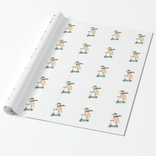 Schweine auf einem Roller Geschenkpapier