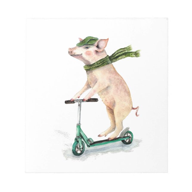 Schweine auf einem Roller Notizblock (Vorderseite)