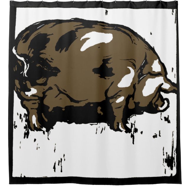 Schweine aus viktorianischem Holz Duschvorhang (Vorderseite)