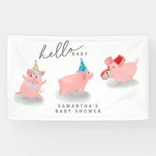 Schweine-Baby-Party Banner