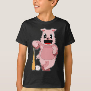 Schweine Baseball Baseballschläger T-Shirt